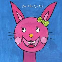 Peek-A-Boo Pink Bunny Personalized Art Print