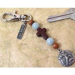 Pewter Guardian St. Michael Key Chain
