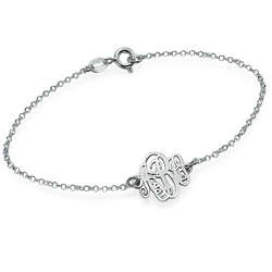 Extra Small Personalized Sterling Silver Monogram Bracelet