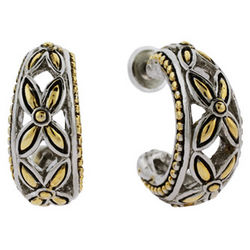Designer Inspired Hoop Earrings with Leaf Design