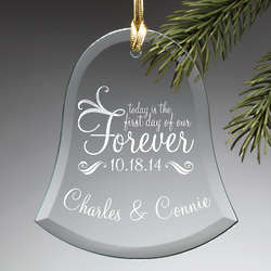 Today is the First Day of Our Forever Personalized Glass Ornament