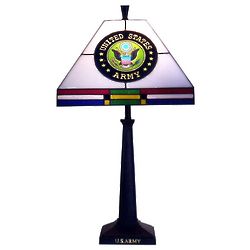 US Army Stained Glass Desk Lamp