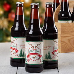 Personalized Holiday Brew Beer Bottle Labels