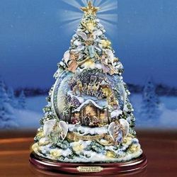 Thomas Kinkade Illuminated Musical Snowfall Nativity Tree