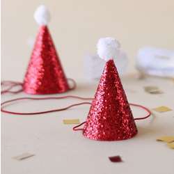 Mini Glitter Santa Hats