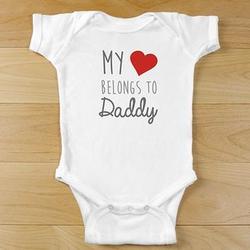 Personalized Belongs To Cotton Bodysuit in White