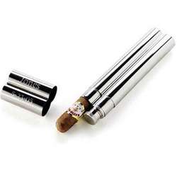 Engraved Stainless Steel Cigar Case and Flask Combo