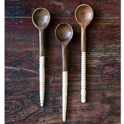 3 Wood and Bone Spoons