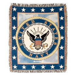 Personalized Navy Tapestry Throw