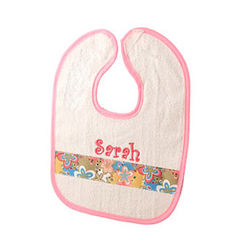 Personalized Baby Bib with Groovy Mod Ribbon Accent