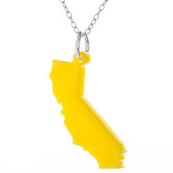 California Acrylic State Necklace
