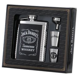 Jack Daniel's 6-Ounce Flask, Shot Glasses, and Funnel