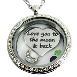 Personalized I Love You to the Moon and Back Floating Locket