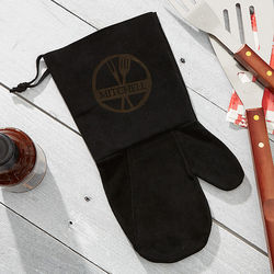 Personalized Suede BBQ Grill Mitt