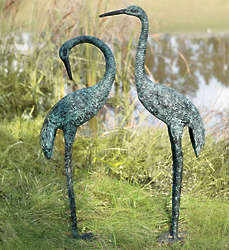 Garden Cranes with Patina