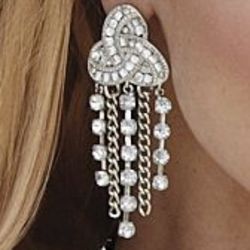 Vintage Crystal Knot Tassel Earrings