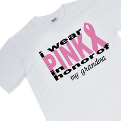 Personalized I Wear Pink Breast Cancer Awareness T-Shirt