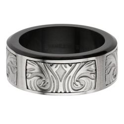 Men's 10MM Scroll Band in Stainless Steel