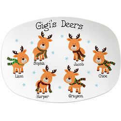 Personalized 6 Little Deer Platter