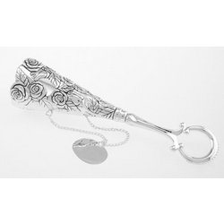 Engraved Antiqued Silver Plated Tussy Mussy