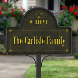 Personalized Family Welcome Yard Stake with Magnet