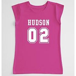 Girl's Personalized Sport Number T-Shirt