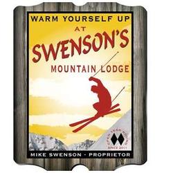 Vintage Style Ski Lodge Tavern Sign