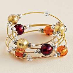 Jewel Tone Murano Glass Bracelets