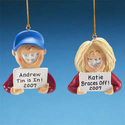 Personalized Braces Kid's Ornament