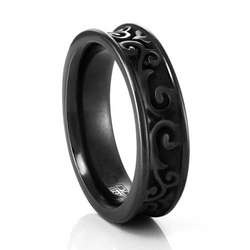 Lattice Black Titanium Ring