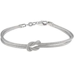Sterling Silver Mesh Love Knot Bracelet