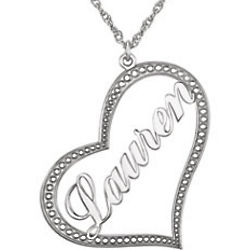 Sterling Silver Personalized Nameplate Heart Necklace