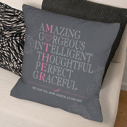 Personalized Mother Throw Pillow
