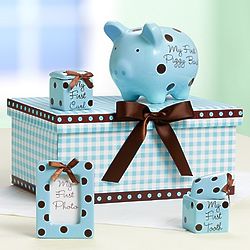 Baby Boy's Classic Firsts Keepsake Set in Blue