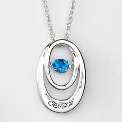 Personalized Forever Loved Birthstone Necklace in Silver