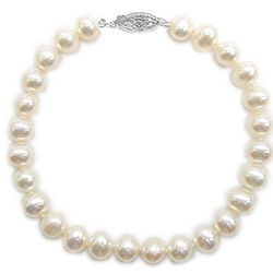 Fresh Water Pearl Bracelet in 14K White Gold