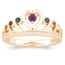 Mother's 18 Karat Gold-Plated Birthstone Crown Ring