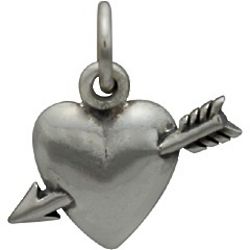 Sterling Silver Heart and Arrow Charm