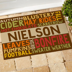 Personalized Fall Fun Recycled Doormat