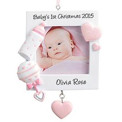 Personalized Baby's 1st Christmas Photo Frame Ornament