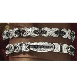XO Sterling Silver and Black Diamond Bracelet