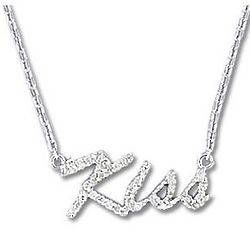 Sterling Silver Diamond Kiss Necklace