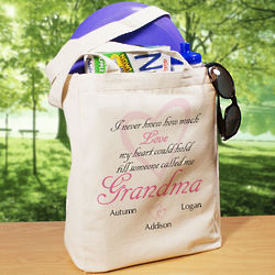 How Much Love Grandma Personalized Canvas Tote Bag