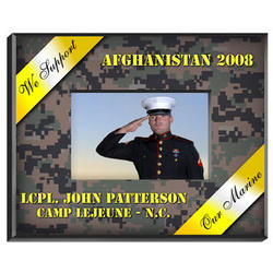 Personalized Military Yellow Ribbon Horizontal Picture Frame