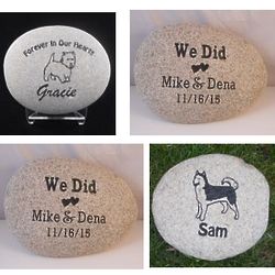 Custom Engraved Graphic River Rock