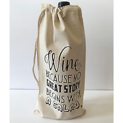 Single Bottle Canvas Wine Bag