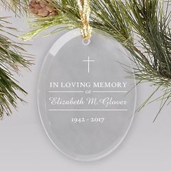 Personalized Loving Memory Memorial Glass Ornament