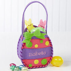 Girl's Personalized Purple Easter Egg Treat Bag