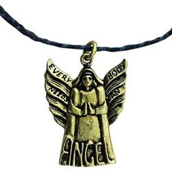 Everybody Needs an Angel Necklace on Cotton Cord