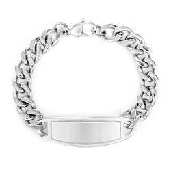 Wide Oval ID Stainless Steel Bracelet